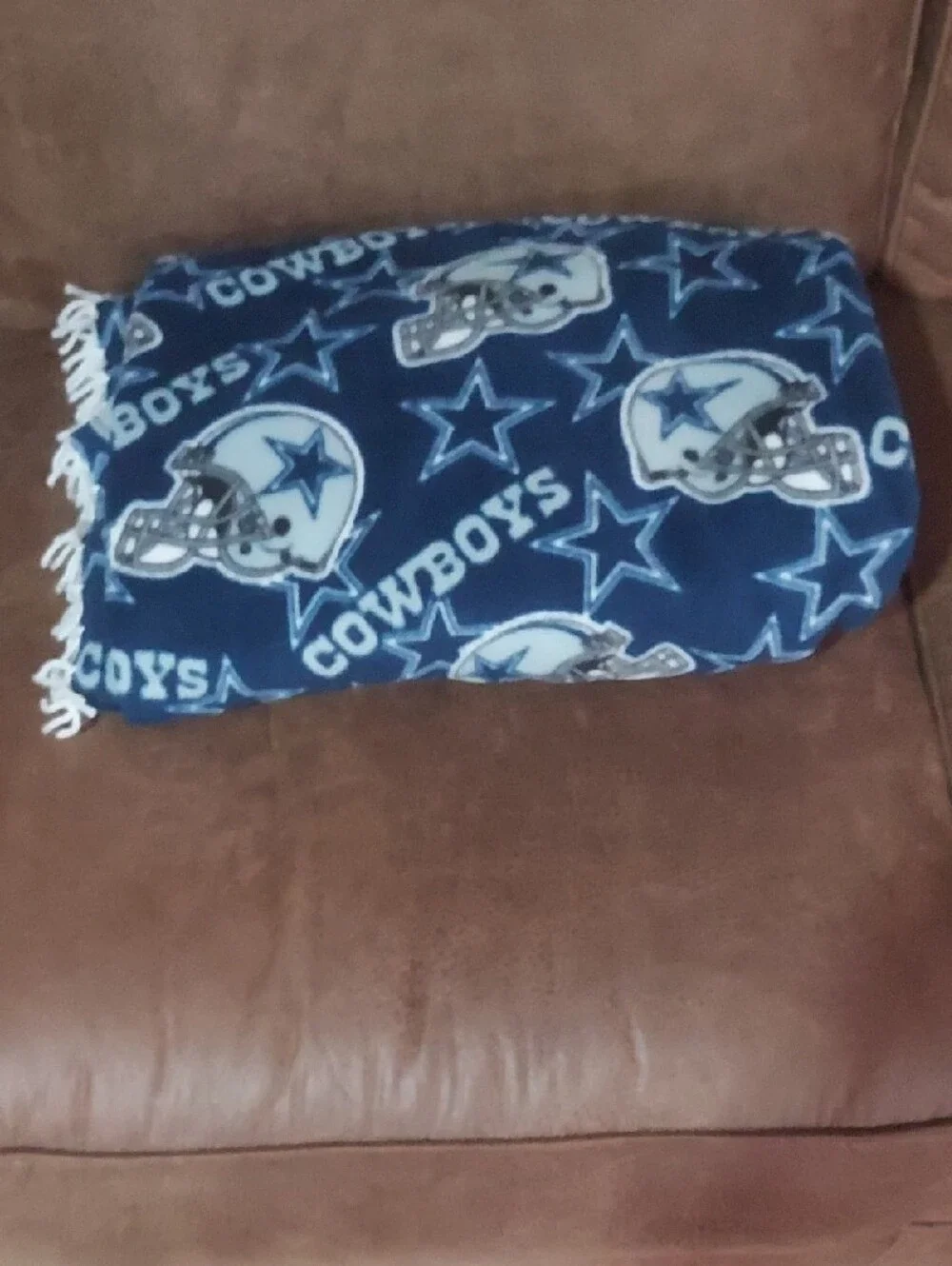 NFL Dallas Cowboys Navy Toss Fleece Blanket with Team Logos